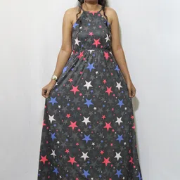 finian Women Fit and Flare Multicolor Maxi/Full Length Dress image 5