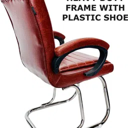 goyalson Executive Comfortable Ergonomic Home Office visitor Study Reception School Leatherette Office Visitor Chair image 3