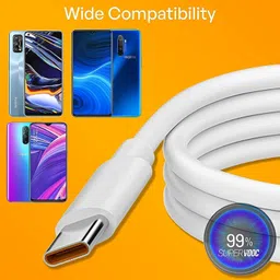 COVJ USB Type C Cable 6 A 1 m (Compatible with oppo,realme,narzo,oneplus,vivo,iqoo,samsung,motorola,mi,redmi,poco, Red, One Cable) image 4