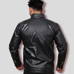 raoshab trend Men Solid Leather Jacket image 2