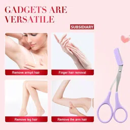 diversa Eyebrow Trimming Scissors with Protective Comb 2-in-1, Stainless Steel Blades Scissors image 2