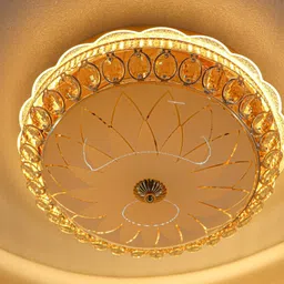 svah Modern LED Chandelier, 16", Crystal, Remote, Bluetooth Ceiling Light Ceiling Lamp image 2