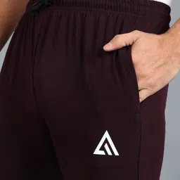 adrenex Men Solid Maroon Track Pants image 5