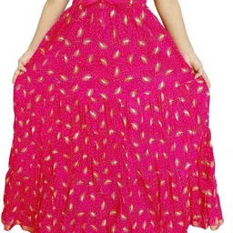 krishika Women Printed Flared Pink Skirt-picture-15