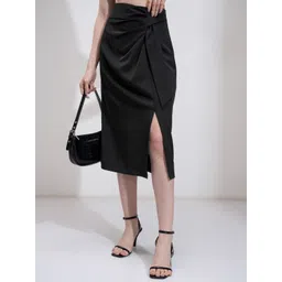 tokyo talkies Women Solid Pencil Black Skirt image 1