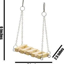 petzoo Natural Wooden Swing Perch Resting Toy for Bird Cage For Parrots Wooden Chew Toy, Training Aid, Perch For Bird image 4
