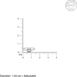 giva 925 Silver Ramaya Toe Rings Sterling Silver Zircon Rhodium Plated Toe Ring image 4