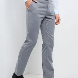 raymond Men Slim Fit Grey Polyester Trousers image 2