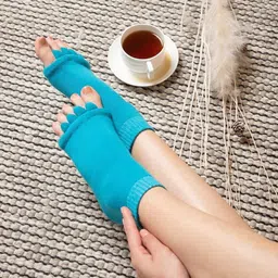 evissa Five Toes Separator Foot Sock Alignment Straightener Foot Support - Light Blue image 2