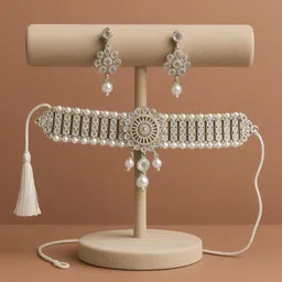 pink aura enterprises Silver Silver White Jewel Set image 1
