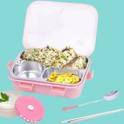 kello Steel Airtight Leak-Proof Tiffin Box for Kids Lunch Box, School, Office T95 3 Containers Lunch Box-picture-48