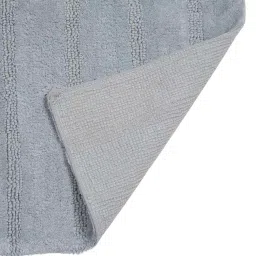 maspar Grey Solid Cotton 20x31 Inches Anti Skid Bath Mat image 3