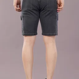 nivasu Solid Men Denim Grey Denim Shorts image 2