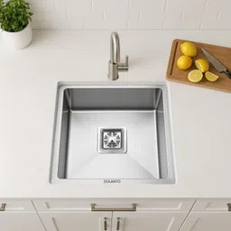 dolanto Kitchen Sink 18" x 16" x 9" Handmade Matt Finish 304 Grade Stainless Steel Single Bowl Vessel Sink image 1