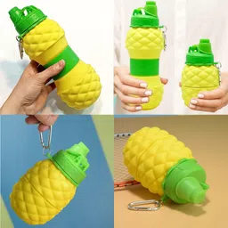 elecart Pineapple Shaped Collapsible Silicone 700 ml Water Bottle image 5