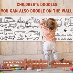 kapishreeenterprise Coloring Re Stick Drawing Paper Roll for Kids 84x12 Inch Jungle Jumble Roll image 3