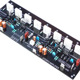 audio lite 200+200 Watt RMS Stereo Amplifier Board for 2SC5200 + 2SA1943 with Heat Sink Sound Recorder and Sound Circuit Electronic Hobby Kit image 3