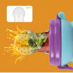 babygo Silicone Nibbler for Fruit Mickey with Solid Food with Spoon Feeding Bottle-90ml Teether and Feeder image 2