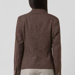 van heusen Women Checkered Single Breasted Formal Blazer image 3