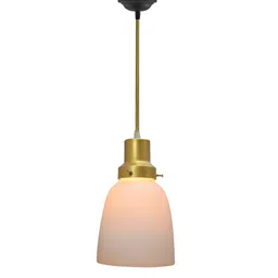 homesake Frost Bell Vintage Adjustable Hanging Pendant Light with White Frosted Glass Shade image 3