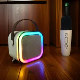 MAHAGURU TRADERS G58_K12Wireless karaoke mic speaker with Bluetooth compatibility and RGB lights 10 W Bluetooth Home Audio Speaker image 1