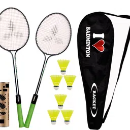 aimson Super combo double shaft badminton set 2 pc and 6 nylon shuttle with fancy bag Badminton Kit-picture-15
