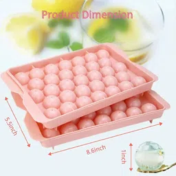 offyx 33 ice ball making in single ice making ice ball tray Pink Plastic Ice Ball Tray image 2
