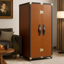 furnisto Luxury Faux Leather Bar Cabinet in Brown Colour-picture-19