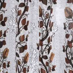 romee White Polyester Net Floral 7FT Light Filtering Eyelet Door Curtains (Pack of 2) image 5