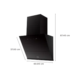 hindware Lexia 60cm 1350m3/hr Ducted Auto Clean Wall Mounted Chimney with Touch Control (Black) image 2