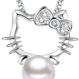 Silver Shoppee 'Silver Bling' Sterling Silver Pendant with Chain for Girls and Women (SSPD0626) Silver Crystal, Pearl Sterling Silver Pendant-picture-17