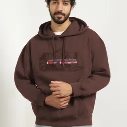 nobero Men Full Sleeve Graphic Print Hooded Sweatshirt image 2