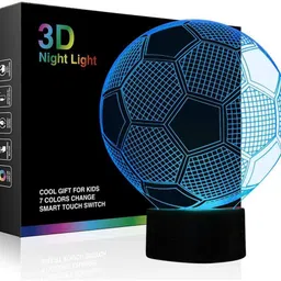 wengonvila Football 3D Illusion Lamps for Kids Bedroom Decors, 7 Color Touch Switch Night Lamp-picture-18