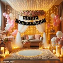 Printed Red Happy Anniversary Decoration Kit – Romantic Room Decor for Couples Balloon-image-15