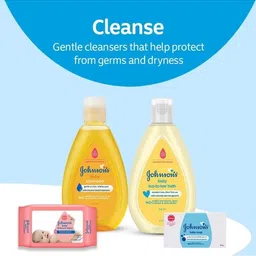 johnson's Baby Care combo Set with Organic (8 N Pieces) Sky blue image 2