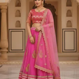 anugrah Floral Print Semi Stitched Lehenga Choli image 2