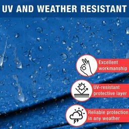 ecomesh 10FT X 8FT, 120 GSM / Heavy Duty Waterproof Tarpaulin Sheet 100% Pure Virgin Tent - For UV Resistant, Rain, Camping, Construction Sites, Transportation Covers, Temporary Shelters image 4