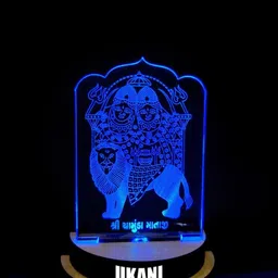 ukani 3D USB SHREE CHAMUNDA MAA Night Lamp for Car/Office/Desktop/Gift/Table Top 7 Color Change Light Table Lamp image 4