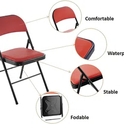 furnimax Folding Leather Study Folding Chair image 5