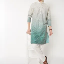 max Men Dyed/Ombre Viscose Rayon Straight Kurta image 4