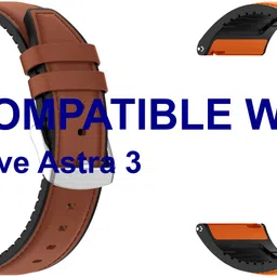 ACM WSM33U22BROR3715 Pack of 2 Watch Strap Leather Silicone 22mm for Boat Wave Astra 3 Smartwatch (Brown/Orange) Smart Watch Strap-picture-10