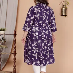 avnii Women Floral Print Pure Cotton A-line Kurta image 2