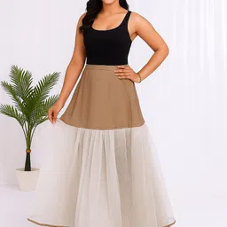 cashish kloset Women Solid Flared Brown Skirt-picture-25