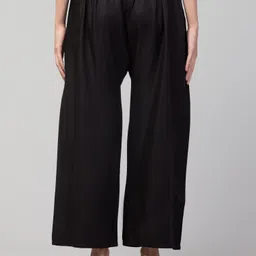 fambee Women Relaxed Black Viscose Rayon Trousers image 2