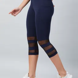 blinkin Self Design Women Dark Blue Tights image 4