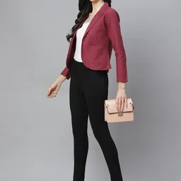 cottinfab Women Solid Single Breasted Casual Blazer image 5