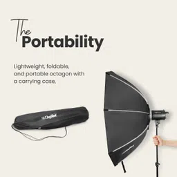 DIGITEK Octagon Soft Box with Bowens Mount Lightweight & Portable Soft Box Comes with Diffuser Sheets & Carrying Case (DSB-65 Bowens) Black Reflector Umbrella image 3