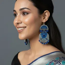alysa BlueMeena Moti Mayur Alloy Chandbali Earring-picture-24