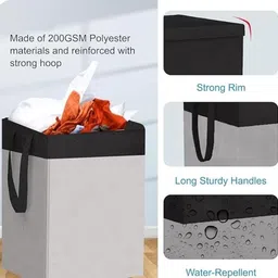 bharatcraftone 75 Liter Foldable Laundry Basket/Bag for Clothes, (Set of 1) Storage Box image 4