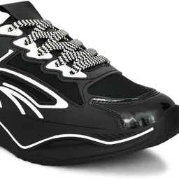 asttelli Black Mesh Lace-Up Sneakers | Stylish Casual Sports Running Trendy Walking Shoes Casuals For Men image 5